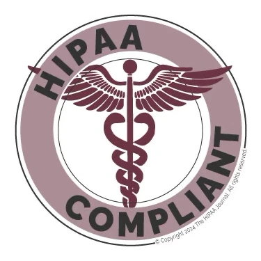 A badge noting that this clinic is HIPAA Compliant